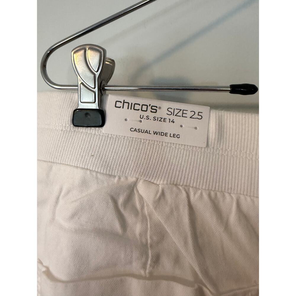 Chico's 2.5 (14) NWT White Linen Blend Wide Leg crop pant - Picture 4 of 5
